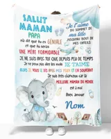 Bonjour maman Cozy Plush Fleece Blanket white 30x40in