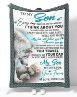 Dad to Son Cozy Plush Fleece Blanket white 30x40in