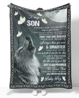Mom to Son Cozy Plush Fleece Blanket white 30x40in