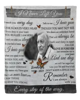 Personalized Custom I Never Left You Memorial Blanket With Pictures Sherpa Fleece Blanket FBL13 Premium Mink Sherpa Blanket white 50x60in