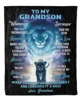 Grandma - To my Grandson, whenever you feel overwhelmed Premium Mink Sherpa Blanket white 50x60in