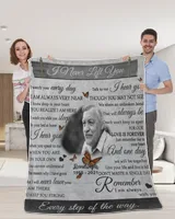 Personalized Custom I Never Left You Memorial Blanket With Pictures Sherpa Fleece Blanket FBL13 Premium Mink Sherpa Blanket white 50x60in