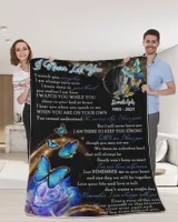 Personalized Custom I Never Left You Memorial Blanket With Pictures Sherpa Fleece Blanket FBL16 Premium Mink Sherpa Blanket white 50x60in