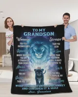 Grandma - To my Grandson, whenever you feel overwhelmed Premium Mink Sherpa Blanket white 50x60in