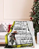 Dad to Son Premium Mink Sherpa Blanket white 50x60in