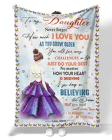 Mom to Daughter Premium Mink Sherpa Blanket white 50x60in