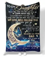 Dad to Daughter Premium Mink Sherpa Blanket white 50x60in