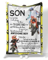 Dad to Son Premium Mink Sherpa Blanket white 50x60in