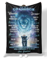 Grandma - To my Grandson, whenever you feel overwhelmed Premium Mink Sherpa Blanket white 50x60in