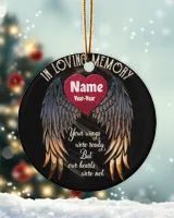 Personalized - In loving Memory 2 Porcelain Ornament - Circle black one-sided __single