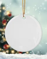 Personalized Custom Forever Love Dog Memorial Christmas Ceramic Ornament ORN25 Porcelain Ornament - Circle white one-sided __single