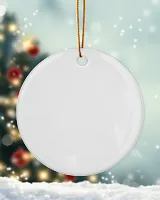 Personalized Custom Forever Love Dog Memorial Christmas Ceramic Ornament ORN27 Porcelain Ornament - Circle white one-sided __single