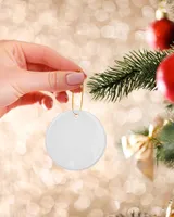Personalized Custom Forever Love Dog Memorial Christmas Ceramic Ornament ORN23 Porcelain Ornament - Circle white one-sided __single