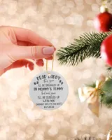 Personalized Custom New Dad Dear Daddy Pregnancy Christmas Ceramic Ornament Porcelain Ornament - Circle white one-sided __single