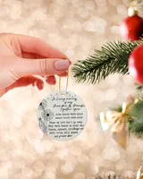 Personalized Custom Memorial In Loving Memory Grandma Grandpa Remembrance Ceramic Ornament Porcelain Ornament - Circle white one-sided __single