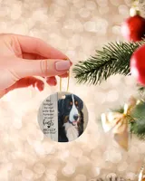 Personalized Custom Dog Pet Memorial Christmas Photo Ceramic Ornament ORN05 Porcelain Ornament - Circle white one-sided __single