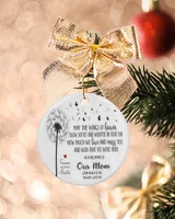 Personalized Custom Mom Mother Memorial In Loving Memory Ceramic Ornament Porcelain Ornament - Circle white one-sided __single