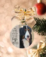 Personalized Custom Dog Pet Memorial Christmas Photo Ceramic Ornament ORN05 Porcelain Ornament - Circle white one-sided __single