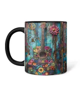 Personalized Hippie Guitar Accent Mug