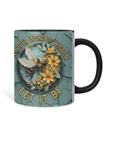 Personalized Bee Floral Whisper Word Of Wisdom Let It Be Accent Mug