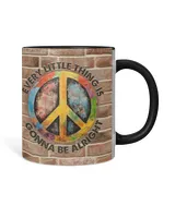 Hippie Symbol Every Little Thing Is Gonna Be Alright Accent Mug