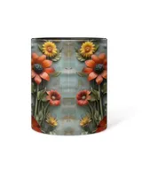 Personalized Flowers Accent Mug - Nature Gift , Flower Lover