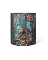 Personalized Hippie Guitar Accent Mug