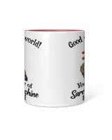 Chicken Good Morning World Accent Mug