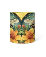 Personalized Flower & Bee Accent Mug