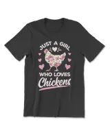 Chicken Floral Just A Girl Who Loves Chickens Farmer Girl Chick327 hen rooster Men's Premium Tshirt black s