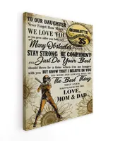 Personalized Softball My Our Daughter Poster/Canvas Lovely Gifts to Daughter from Family Ready To Hang Portrait Canvas white 11x14in