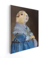 Guinea Pig Portrait on Stretch Fabric Wall Art Decor, ready to hang! Ready To Hang Portrait Canvas white 11x14in