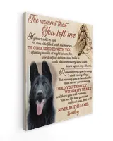 Personalized Custom The Moment That You Left Me My Heart Dog Pet Memorial Canvas Art Poster DC16 Ready To Hang Portrait Canvas white 11x14in