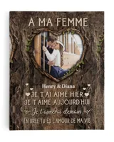 À ma Femme Ready To Hang Portrait Canvas white 11x14in