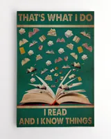 That's What I Do I Read And I Know Things Poster and Canvas Ready To Hang Portrait Canvas white 11x14in