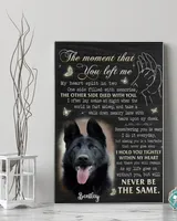Personalized Custom The Moment That You Left Me My Heart Dog Pet Memorial Canvas Art Poster DC18 Ready To Hang Portrait Canvas white 11x14in
