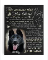 Personalized Custom The Moment That You Left Me My Heart Dog Pet Memorial Canvas Art Poster DC18 Ready To Hang Portrait Canvas white 11x14in