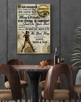 Personalized Softball My Our Daughter Poster/Canvas Lovely Gifts to Daughter from Family Ready To Hang Portrait Canvas white 11x14in