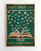 That's What I Do I Read And I Know Things Poster and Canvas Ready To Hang Portrait Canvas white 11x14in