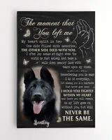 Personalized Custom The Moment That You Left Me My Heart Dog Pet Memorial Canvas Art Poster DC18 Ready To Hang Portrait Canvas white 11x14in