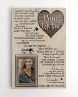 Personalized Custom I Never Left You Heart Memorial Canvas Art FC60 Ready To Hang Portrait Canvas white 11x14in