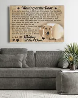 Personalized Custom Waiting At The Door I Was Just A Pup Dog Cat Pet Memorial Canvas Art Poster TTH 002 Ready To Hang Landscape Canvas white 14x11in