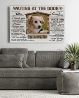Personalized Custom Dog Pet Memorial Canvas Waiting At The Door Poem DC03 Ready To Hang Landscape Canvas white 14x11in