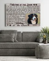 Personalized Custom Dog Pet Memorial Canvas Waiting At The Door Poem DC07 Ready To Hang Landscape Canvas white 14x11in