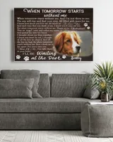 Personalized Custom When Tomorrow Starts Without Me Dog Cat Pet Memorial Canvas Art Poster DC41 Ready To Hang Landscape Canvas white 14x11in