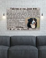 Personalized Custom Dog Pet Memorial Canvas Waiting At The Door Poem DC07 Ready To Hang Landscape Canvas white 14x11in