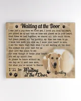 Personalized Custom Waiting At The Door I Was Just A Pup Dog Cat Pet Memorial Canvas Art Poster TTH 002 Ready To Hang Landscape Canvas white 14x11in
