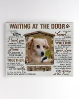 Personalized Custom Dog Pet Memorial Canvas Waiting At The Door Poem DC03 Ready To Hang Landscape Canvas white 14x11in