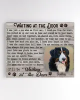 Personalized Custom Dog Pet Memorial Canvas Waiting At The Door Poem DC07 Ready To Hang Landscape Canvas white 14x11in