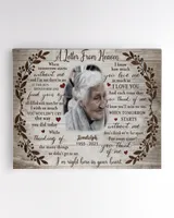 Personalized Custom A Letter From Heaven Memorial Canvas Art FC80 Ready To Hang Landscape Canvas white 14x11in